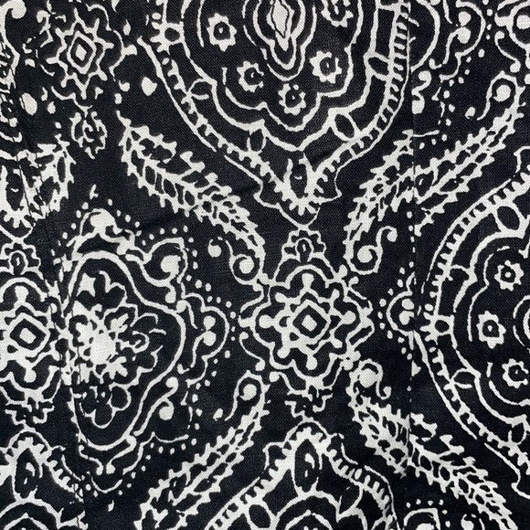 •KIM ROGER•BLACK/WHITE PAISLEY 100% LINEN BLAZER SIZE SMALL EUC - Picture 6 of 7